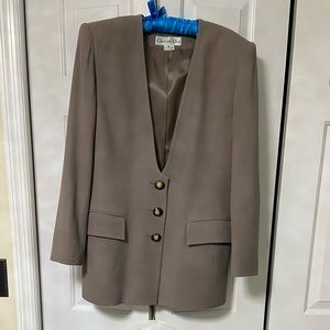 Vintage Christian Dior The Suit in Mushroom color. Size 12